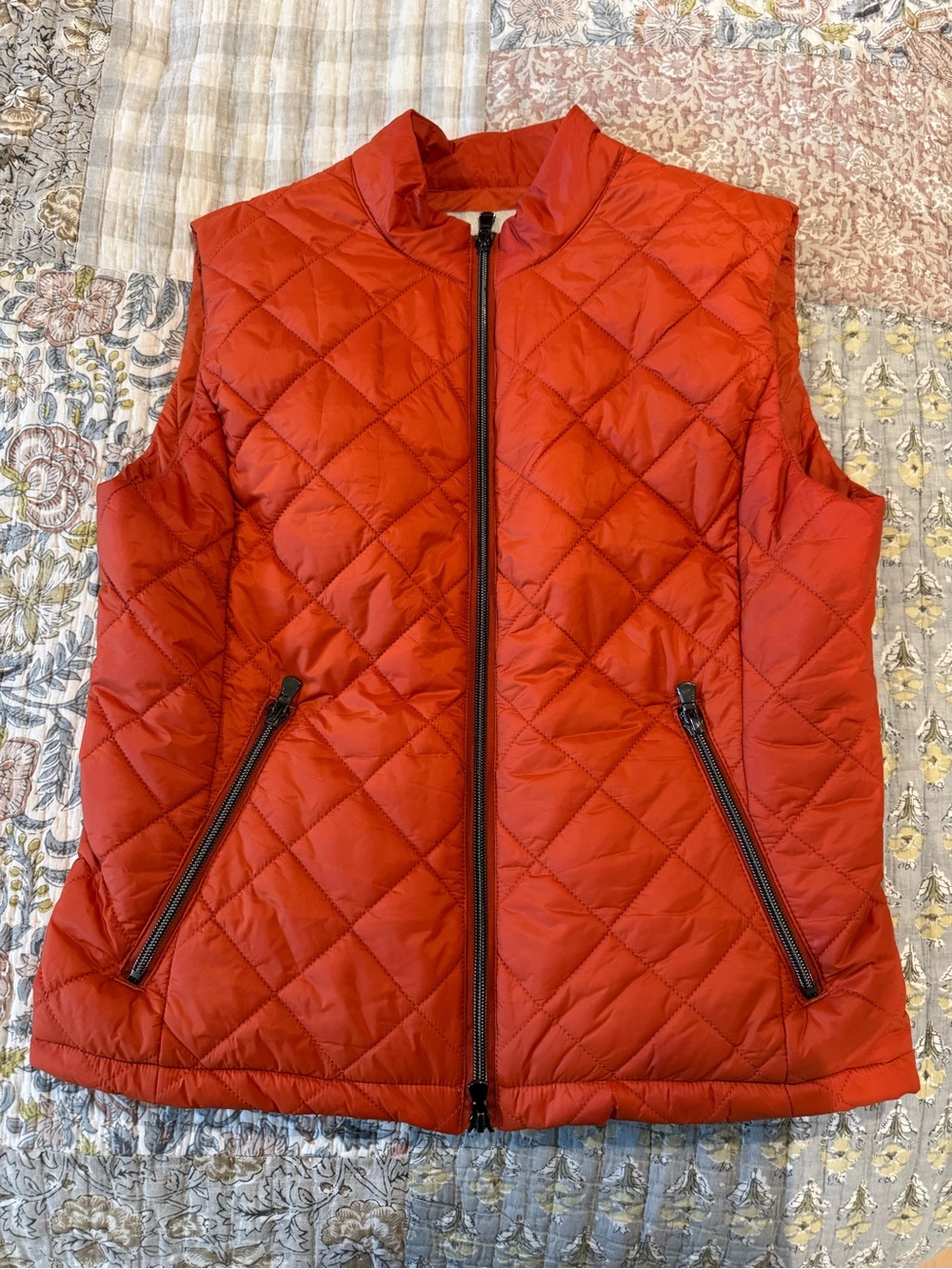 Anatomie Orange Quilted Zip-Front Sleeveless Vest